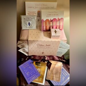 Charlotte Tilbury Pillow Talk Makeup Bag with Skincare Samples-NWT